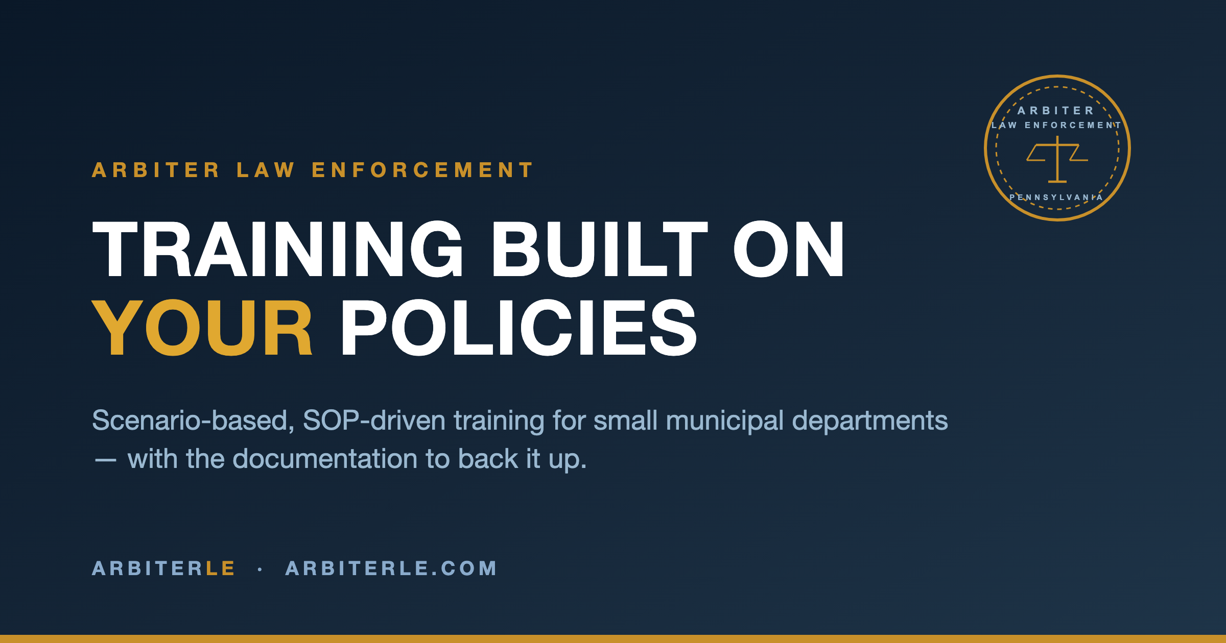 Arbiter LE — Scenario-Based Training for Municipal Law Enforcement